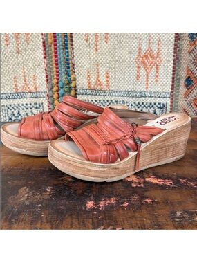 A.S.98  Nicolls Leather Braided Wedge Sandals